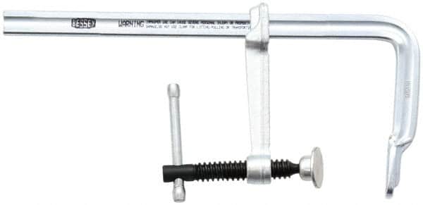 Bessey - 2-1/4" Deep Throat, 4" Max Capacity, Standard Sliding Arm Clamp - 400 Lb Clamping Pressure, 0.465" Spindle Diam - Benchmark Tooling