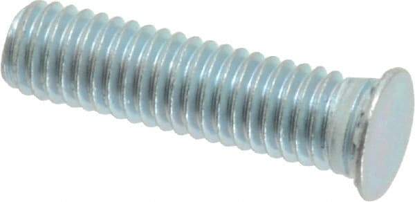 Electro Hardware - 10-32 Thread, 3/4" OAL, 0.04" Min Panel Thickness, Steel Captive Stud - Zinc Plated, C1005 to C1018 Grade, 0.1" Head Height - Benchmark Tooling