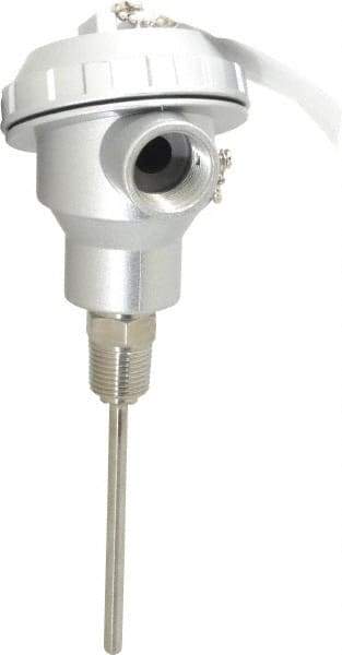 Thermo Electric - -148 to 900°F, 100 OMS Industrial RTD, Thermocouple Probe - 1/2 Inch Hex Mount, 4 Inch Probe Sheath Length, 10 Sec Response Time - Benchmark Tooling