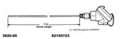 Thermo Electric - -148 to 900°F, 100 OMS Industrial RTD, Thermocouple Probe - 1/2 Inch Hex Mount, 4 Inch Probe Sheath Length, 10 Sec Response Time - Benchmark Tooling