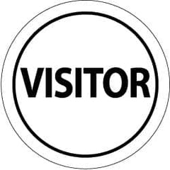 NMC - Visitor, Hard Hat Label - Black on White, 2" Thick, For Visitor - Benchmark Tooling