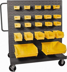 Durham - 2,000 Lb Capacity Steel A-Frame Truck - Steel Deck, 48" OAW, Phenolic Casters - Benchmark Tooling