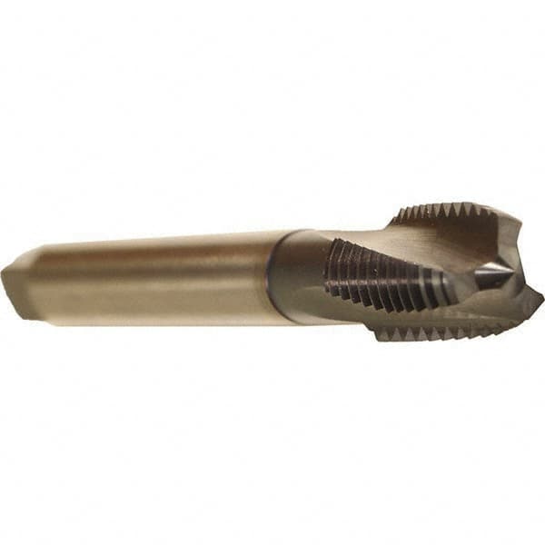 Emuge - M20x2.50 Metric 3 Flute 6HX Modified Bottoming Spiral Flute Tap - Cobalt, TiCN Finish, 140mm OAL, Right Hand Flute, Right Hand Thread, Series Rekord DF - Benchmark Tooling