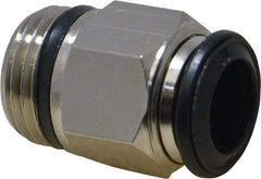 Alpha Technologies - 10mm Outside Diam, 3/8 Universal, Nickel Plated Brass Push-to-Connect Tube Male Connector - 250 Max psi, Tube to Universal Thread Connection, Buna O-Ring - Benchmark Tooling