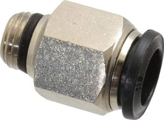 Alpha Technologies - 12mm Outside Diam, 1/4 Universal, Nickel Plated Brass Push-to-Connect Tube Male Connector - 250 Max psi, Tube to Universal Thread Connection, Buna O-Ring - Benchmark Tooling