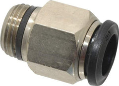 Alpha Technologies - 12mm Outside Diam, 3/8 Universal, Nickel Plated Brass Push-to-Connect Tube Male Connector - 250 Max psi, Tube to Universal Thread Connection, Buna O-Ring - Benchmark Tooling