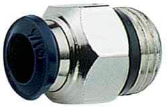 Alpha Technologies - 1/8" Outside Diam, 1/4 Universal Thread, Nickel Plated Brass Push-to-Connect Male Connector - 250 Max psi, Tube to Universal Thread Connection, Buna O-Ring - Benchmark Tooling