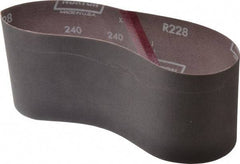 Norton - 4" Wide x 24" OAL, 240 Grit, Aluminum Oxide Abrasive Belt - Aluminum Oxide, Very Fine, Coated, Series R228 - Benchmark Tooling