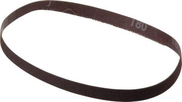 Norton - 1/2" Wide x 18" OAL, 180 Grit, Aluminum Oxide Abrasive Belt - Aluminum Oxide, Very Fine, Coated, Series R228 - Benchmark Tooling