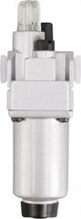 PRO-SOURCE - 1/4" NPT, 290 Max psi Intermediate Modular Lubricator - Aluminum Bowl, Aluminum Die Cast Body, 58 CFM, 140°F Max Temp, 2.16" Wide x 8.07" High - Benchmark Tooling