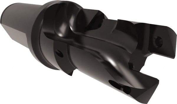 Allied Machine and Engineering - 22 to 24mm Diam, Straight Shank, 25.4mm Body Shank Diam, Combo Chamfer and Countersink Drill - TCMT 110204 Insert, 117.87mm OAL - Benchmark Tooling