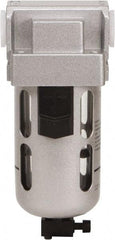 PRO-SOURCE - 1/8" Port Coalescing Filter - Polycarbonate with Metal Guard Bowl, Semi Automatic Drain, 145 Max psi, 0.1 Micron Rating, 1.57" Wide x 4.45" High - Benchmark Tooling