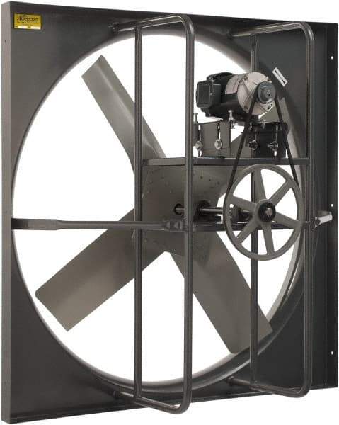 Americraft - 36" Blade, Belt Drive, 1 hp, 13,174 CFM, TEFC Exhaust Fan - 42-1/2" Opening Height x 42-1/2" Opening Width, 2.8/1.4 Amp, 230/460 Volt, 1 Speed, Three Phase - Benchmark Tooling