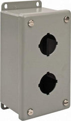 nVent Hoffman - 2 Hole, 1.2 Inch Hole Diameter, Steel Pushbutton Switch Enclosure - 6-3/4 Inch High x 3.47 Inch Wide x 2-3/4 Inch Deep, 12, 13 NEMA Rated - Benchmark Tooling