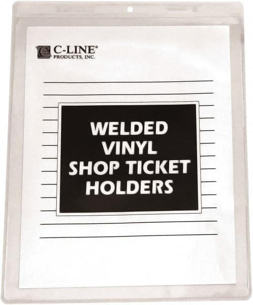 C-LINE - 50 Piece Clear Shop Ticket Holder - 8" High x 5" Wide - Benchmark Tooling