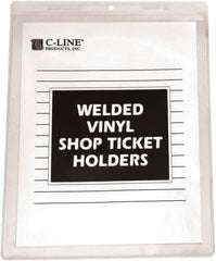 C-LINE - 50 Piece Clear Shop Ticket Holder - 8" High x 5" Wide - Benchmark Tooling