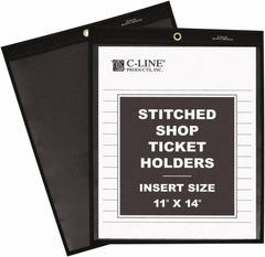 C-LINE - 25 Piece Clear Stitched Shop Ticket Holder - 14" High x 11" Wide - Benchmark Tooling