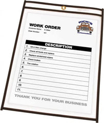 C-LINE - 25 Piece Clear Stitched Shop Ticket Holder - 11" High x 8-1/2" Wide - Benchmark Tooling