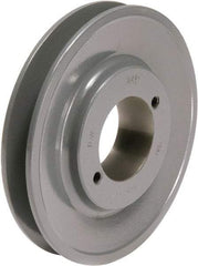 TB Wood's - 1 Groove, 1/2 to 1-1/2 Bore Diam, 5-3/4" Outside Diam, QD Bushed V Belt Sheave - 5.0 A Diam Belt Pitch - Benchmark Tooling