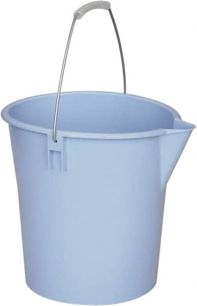 Ability One - 12 Qt, Plastic Round Blue Single Pail with Pour Spout - Handle Included - Benchmark Tooling