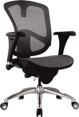 Bevco - 18 to 21-1/2" High Adjustable Chair - 20-1/2" Wide x 19-3/4" Deep, Mesh Seat, Black - Benchmark Tooling