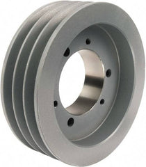 TB Wood's - 3 Groove, 1/2 to 2-15/16 Bore Diam, 6.4" Outside Diam, QD Bushed V Belt Sheave - 6.00 C Diam Belt Pitch - Benchmark Tooling