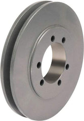 TB Wood's - 1 Groove, 1/2 to 1-15/16 Bore Diam, 6.95" Outside Diam, QD Bushed V Belt Sheave - 6.2 A Diam Belt Pitch - Benchmark Tooling