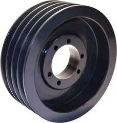 TB Wood's - 4 Groove, 1/2 to 2-1/2 Bore Diam, 9.35" Outside Diam, QD Bushed V Belt Sheave - 8.6 A Diam Belt Pitch - Benchmark Tooling