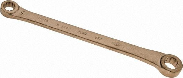 Ampco - 1/2" x 9/16" 12 Point Offset Box Wrench - Double End, 9-1/2" OAL, Aluminum Bronze - Benchmark Tooling