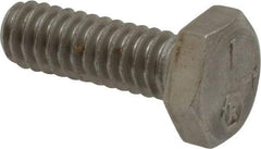 Made in USA - 1/4-20 UNC, 3/4" Length Under Head Hex Head Cap Screw - Grade 18-8 Stainless Steel, Uncoated, 7/16" Hex - Benchmark Tooling