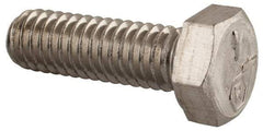 Made in USA - 5/16-18 UNC, 1" Length Under Head Hex Head Cap Screw - Grade 18-8 Stainless Steel, Uncoated, 1/2" Hex - Benchmark Tooling