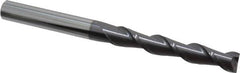 Accupro - 1/2", 3" LOC, 1/2" Shank Diam, 6" OAL, 2 Flute, Solid Carbide Square End Mill - Single End, AlTiN Finish, Spiral Flute, 40° Helix, Centercutting, Right Hand Cut, Right Hand Flute - Benchmark Tooling