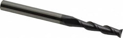 Accupro - 7/32", 1" LOC, 1/4" Shank Diam, 3" OAL, 2 Flute, Solid Carbide Square End Mill - Single End, AlTiN Finish, Spiral Flute, 40° Helix, Centercutting, Right Hand Cut, Right Hand Flute - Benchmark Tooling