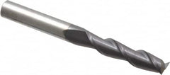 Accupro - 5/16", 1-3/8" LOC, 5/16" Shank Diam, 3" OAL, 2 Flute, Solid Carbide Square End Mill - Single End, AlTiN Finish, Spiral Flute, 40° Helix, Centercutting, Right Hand Cut, Right Hand Flute - Benchmark Tooling
