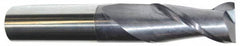 Accupro - 13/32", 5/8" LOC, 7/16" Shank Diam, 2" OAL, 2 Flute, Solid Carbide Square End Mill - Single End, AlTiN Finish, Spiral Flute, 40° Helix, Centercutting, Right Hand Cut, Right Hand Flute - Benchmark Tooling