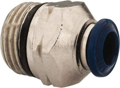 Alpha Technologies - 1/4" Outside Diam, 3/8 Universal Thread, Nickel Plated Brass Push-to-Connect Male Connector - 250 Max psi, Tube to Universal Thread Connection, Buna O-Ring - Benchmark Tooling