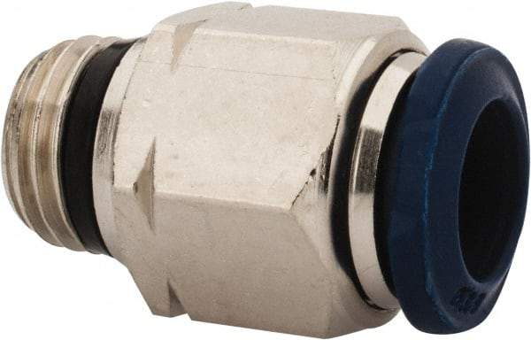 Alpha Technologies - 3/8" Outside Diam, 1/4 Universal Thread, Nickel Plated Brass Push-to-Connect Male Connector - 250 Max psi, Tube to Universal Thread Connection, Buna O-Ring - Benchmark Tooling