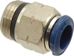 Alpha Technologies - 3/8" Outside Diam, 3/8 Universal Thread, Nickel Plated Brass Push-to-Connect Male Connector - 250 Max psi, Tube to Universal Thread Connection, Buna O-Ring - Benchmark Tooling