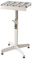HTC - 18 Inch Long Table Stock Roller Stand - 500 Lbs. Limit, with 5 and 15 Inch Wide Rollers - Benchmark Tooling