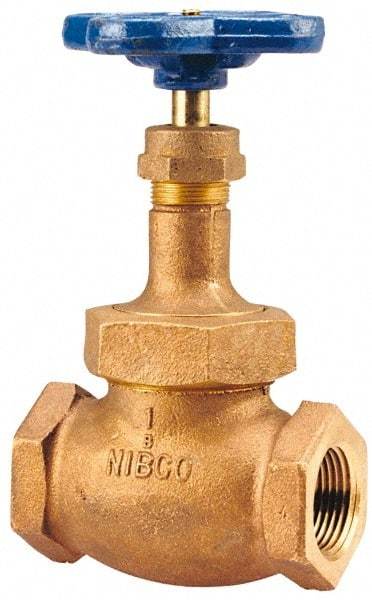 NIBCO - 1/8" Pipe, Threaded Ends, Bronze Integral Globe Valve - PTFE Disc, Union Bonnet, 300 psi WOG, 150 psi WSP, Class 150 - Benchmark Tooling