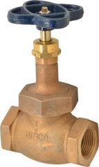 NIBCO - 1" Pipe, Threaded Ends, Bronze Integral Globe Valve - PTFE Disc, Screw-In Bonnet, 200 psi WOG, 125 psi WSP, Class 125 - Benchmark Tooling