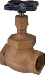 NIBCO - 1-1/2" Pipe, Threaded Ends, Bronze Integral Globe Valve - PTFE Disc, Screw-In Bonnet, 200 psi WOG, 125 psi WSP, Class 125 - Benchmark Tooling