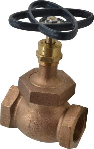 NIBCO - 1-1/4" Pipe, Threaded Ends, Bronze Integral Globe Valve - PTFE Disc, Screw-In Bonnet, 200 psi WOG, 125 psi WSP, Class 125 - Benchmark Tooling