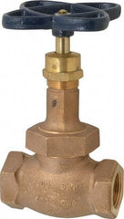 NIBCO - 1" Pipe, Threaded Ends, Bronze Renewable Full Plug Disc Globe Valve - Alloy Threads Disc, Union Bonnet, 400 psi WOG, 200 psi WSP, Class 200 - Benchmark Tooling