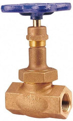 NIBCO - 3/4" Pipe, Threaded Ends, Bronze Renewable Full Plug Disc Globe Valve - Alloy Threads Disc, Union Bonnet, 600 psi WOG, 300 psi WSP, Class 300 - Benchmark Tooling