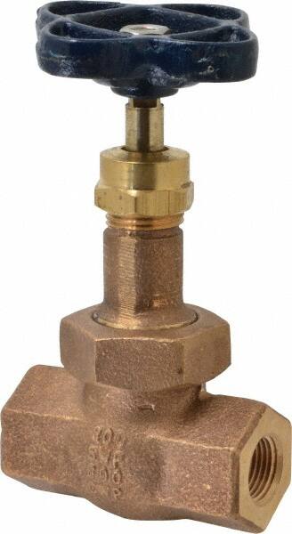 NIBCO - 3/8" Pipe, Threaded Ends, Bronze Integral Globe Valve - Bronze Disc, Union Bonnet, 600 psi WOG, 300 psi WSP, Class 300 - Benchmark Tooling