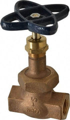 NIBCO - 1/2" Pipe, Threaded Ends, Bronze Integral Globe Valve - PTFE Disc, Union Bonnet, 600 psi WOG, 300 psi WSP, Class 300 - Benchmark Tooling