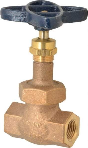 NIBCO - 1/2" Pipe, Threaded Ends, Bronze Renewable Full Plug Disc Globe Valve - Alloy Threads Disc, Union Bonnet, 600 psi WOG, 300 psi WSP, Class 300 - Benchmark Tooling