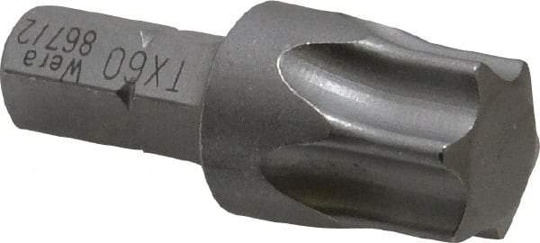 Wera - 5/16" Drive T60 Torx Screwdriver Bit - 1-3/8" OAL - Benchmark Tooling