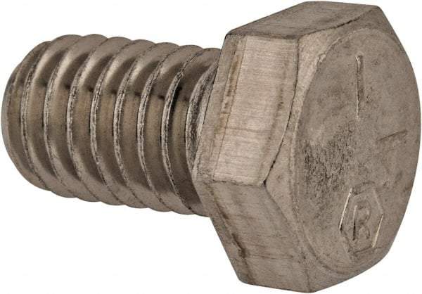 Made in USA - 3/8-16 UNC, 5/8" Length Under Head Hex Head Cap Screw - Grade 18-8 Stainless Steel, Uncoated, 9/16" Hex - Benchmark Tooling